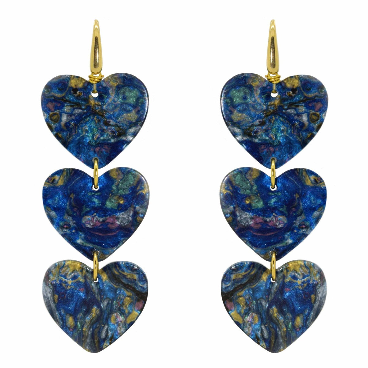 Miccy's | Blue Moon Hearts | Resin Earrings