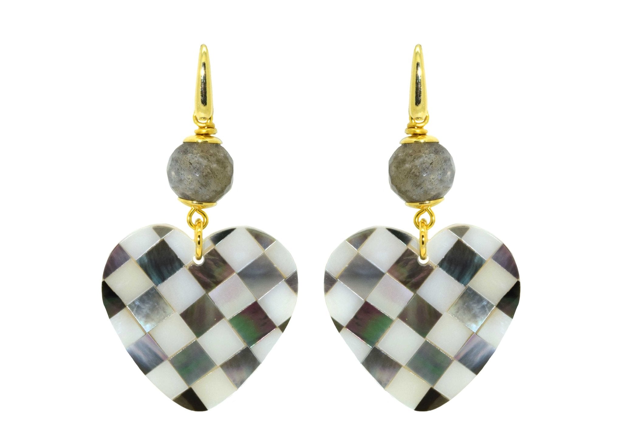Miccy's | Check Mate Hearts | Shell Earrings