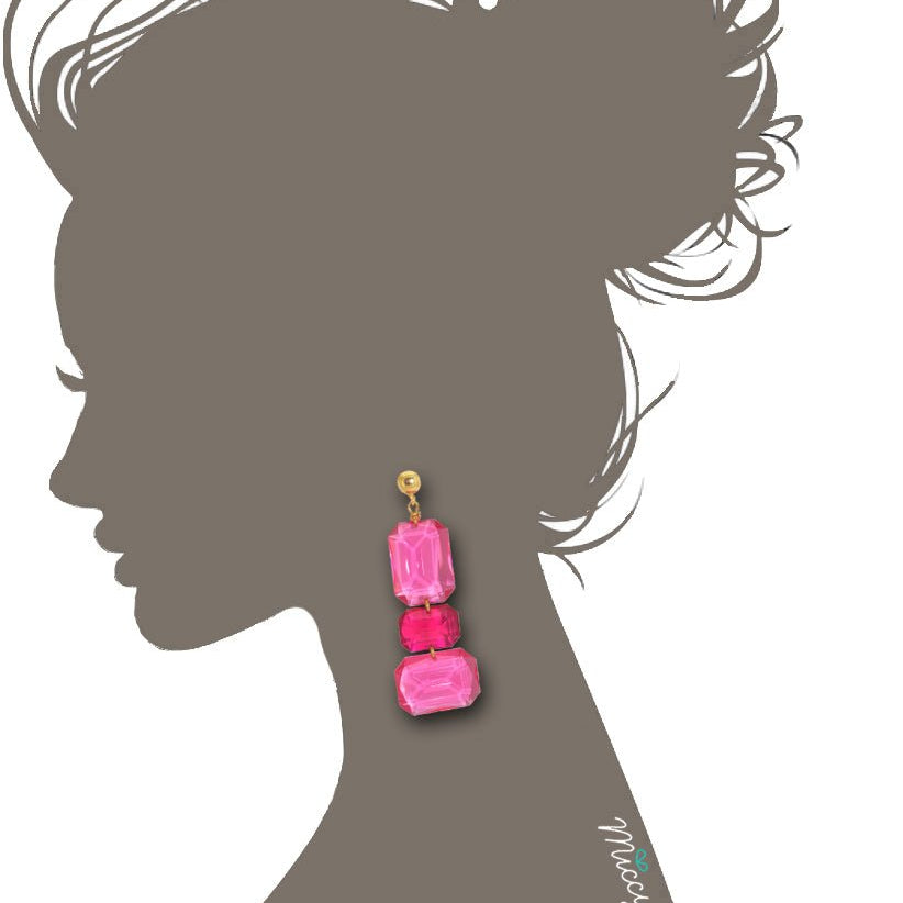 Miccy's Gemma Barbie Pink Resin earrings
