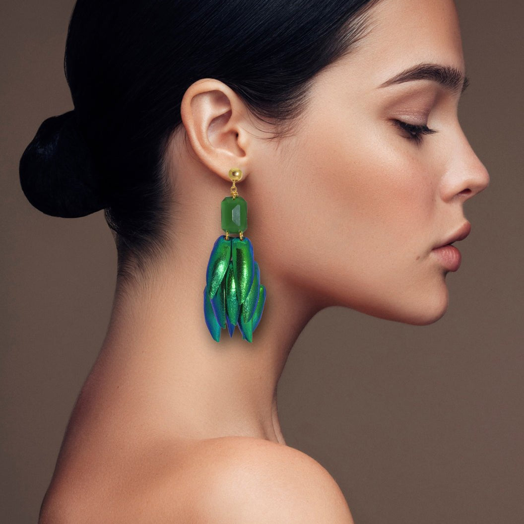 Gemma Beetle Emerald | Skins Earrings - Miccy's Jewelz Europe
