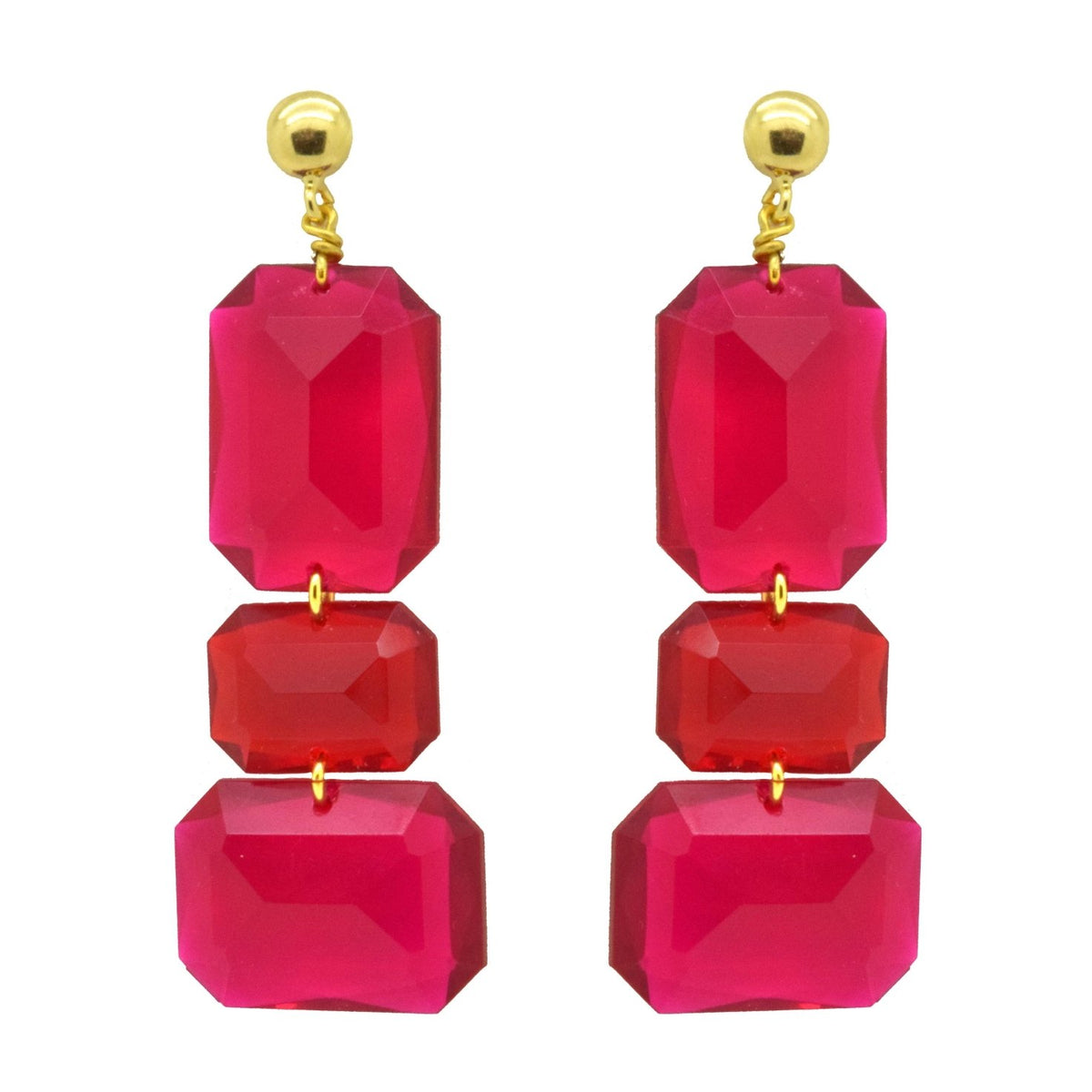 Miccy's Gemma Hot Pink Resin earrings