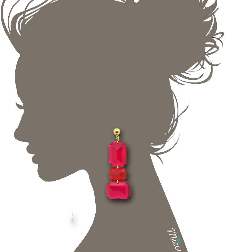Miccy's Gemma Hot Pink Resin earrings