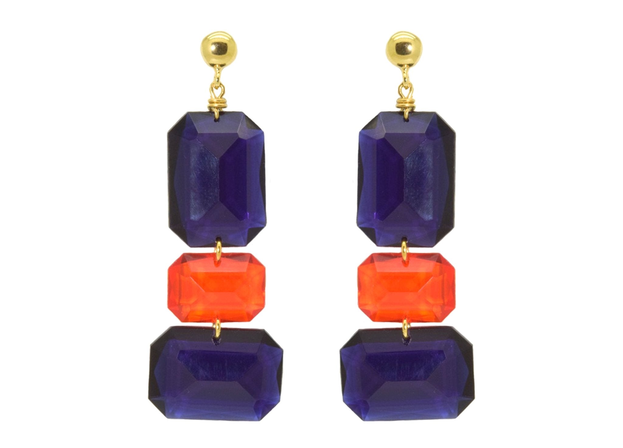 Miccy's | Gemma Violet and Orange | Resin Earrings