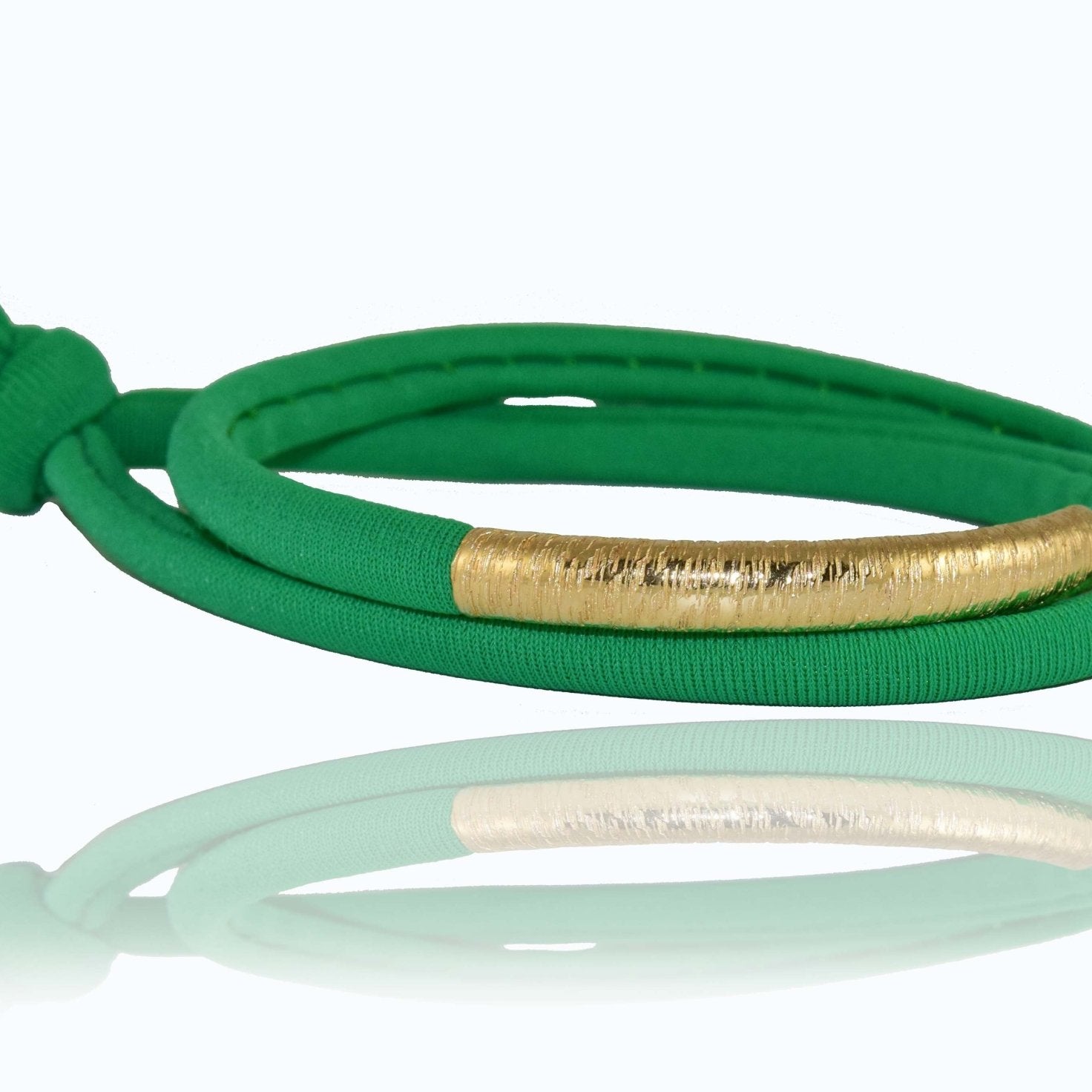 Miccy's | Jade Green 14K Golden Tube Bracelet