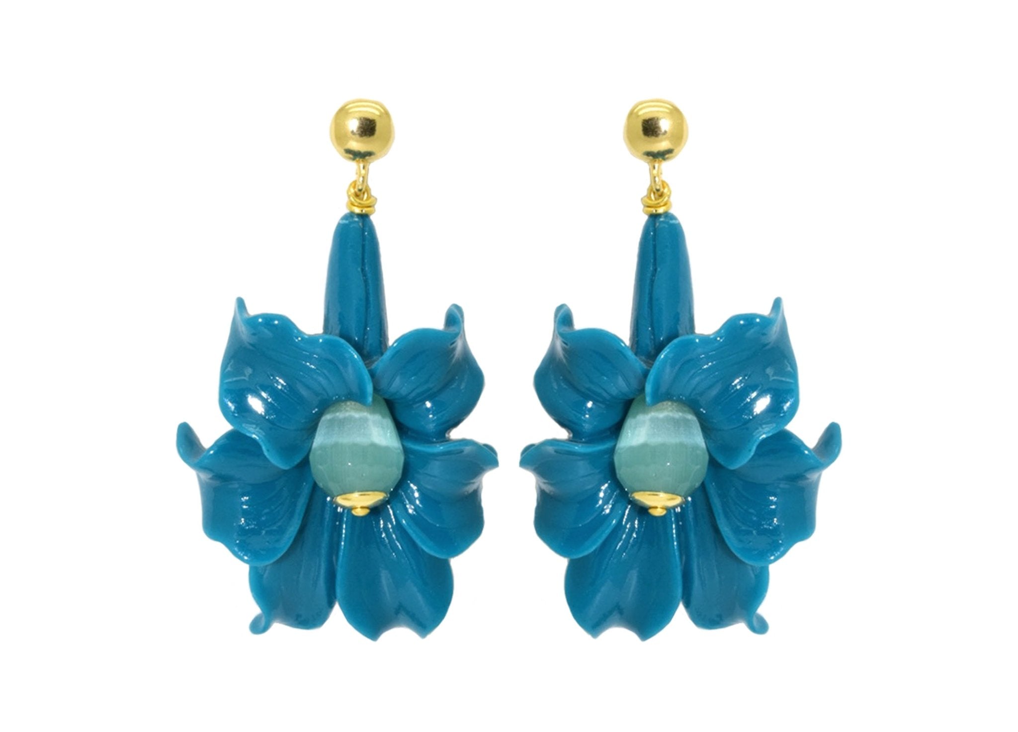 Miccy's | Latour Teal large | Resin Earrings