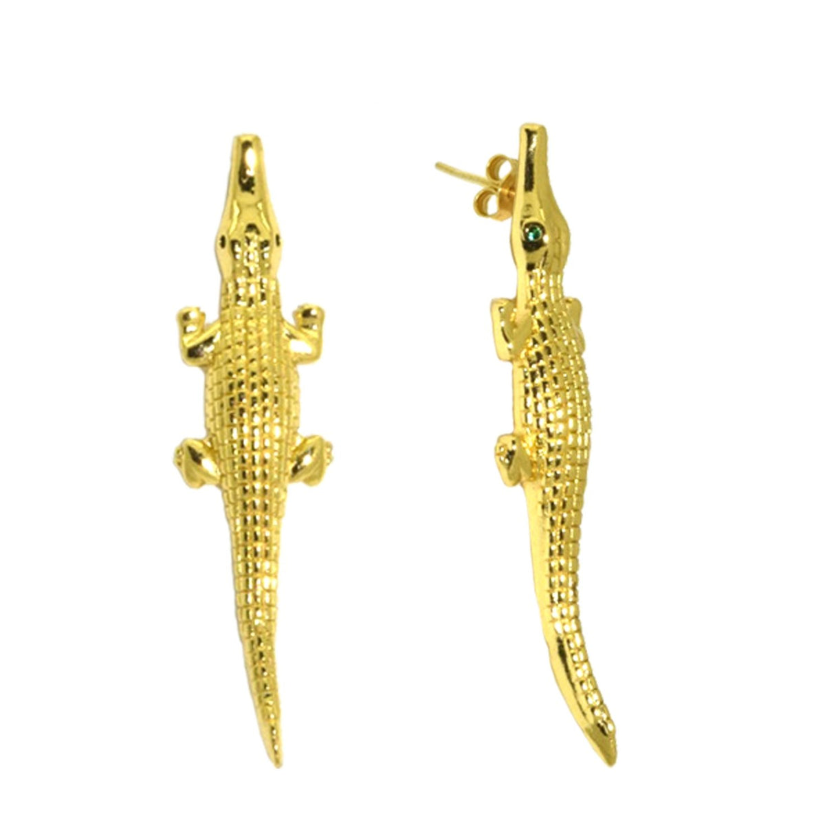 Miccy's Madame Crocodilla Gold Line earrings