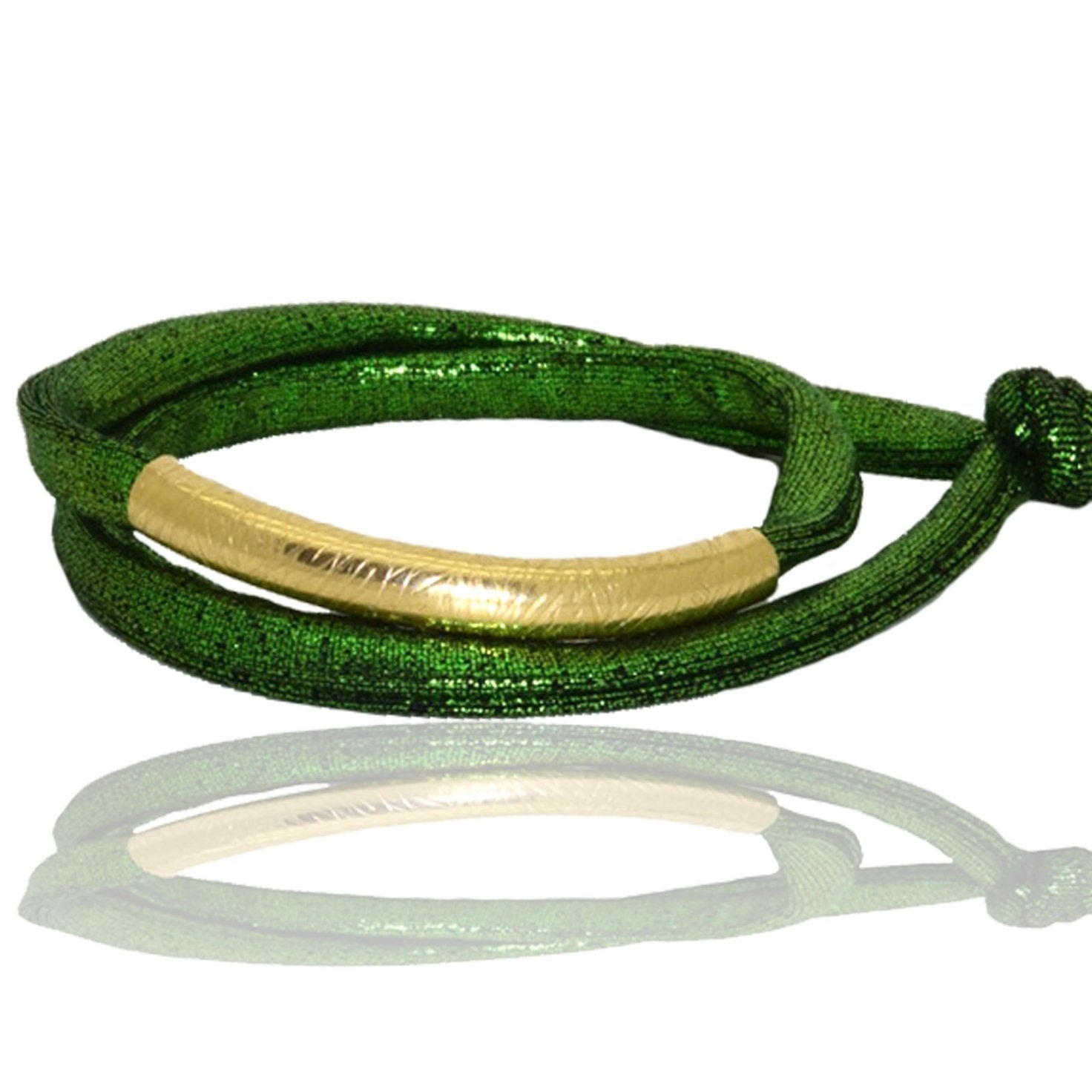 Miccy's | Metallic Green 14K Golden Tube Bracelet