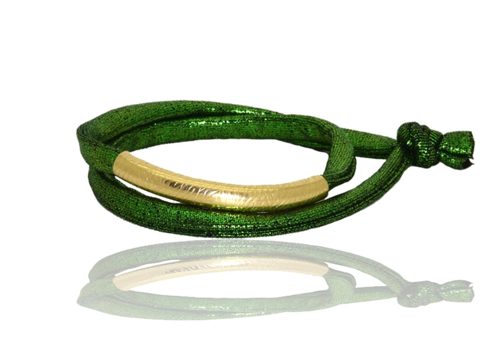 Miccy's | Metallic Green 14K Golden Tube Bracelet