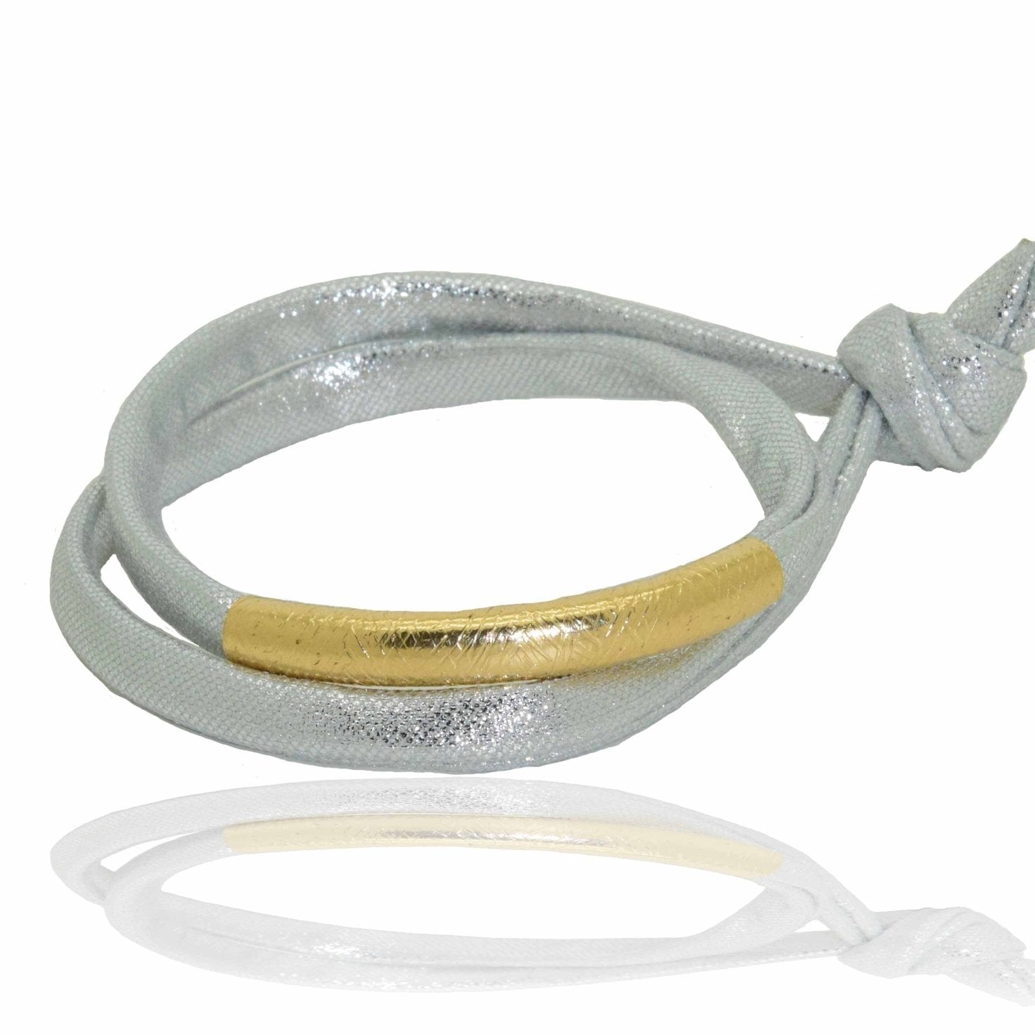 Miccy's | Metallic silver 14K Golden Tube Bracelet