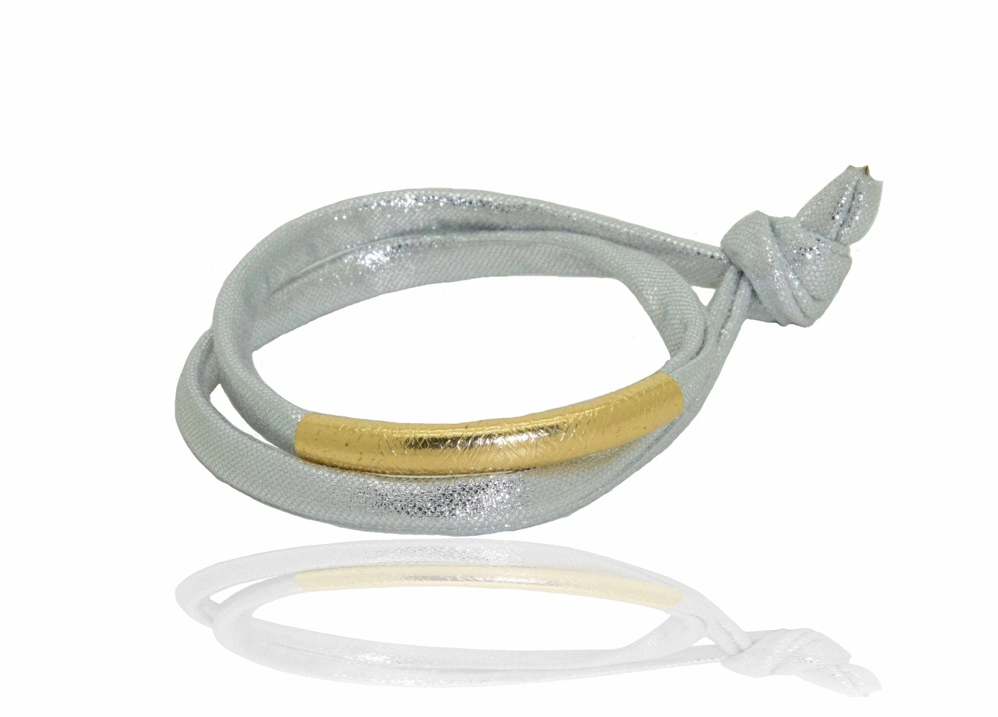 Miccy's | Metallic silver 14K Golden Tube Bracelet