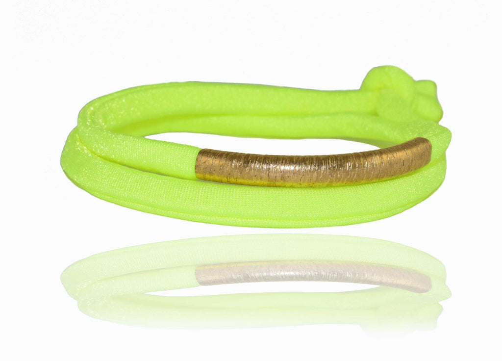 Miccy's | Neon Yellow 14K Golden Tube Bracelet