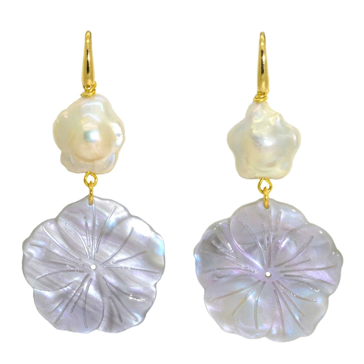 Miccy's Pearl Flower Resin earrings