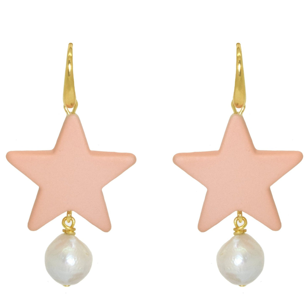 Miccy's Pearl Star Pastel Pink Resin earrings