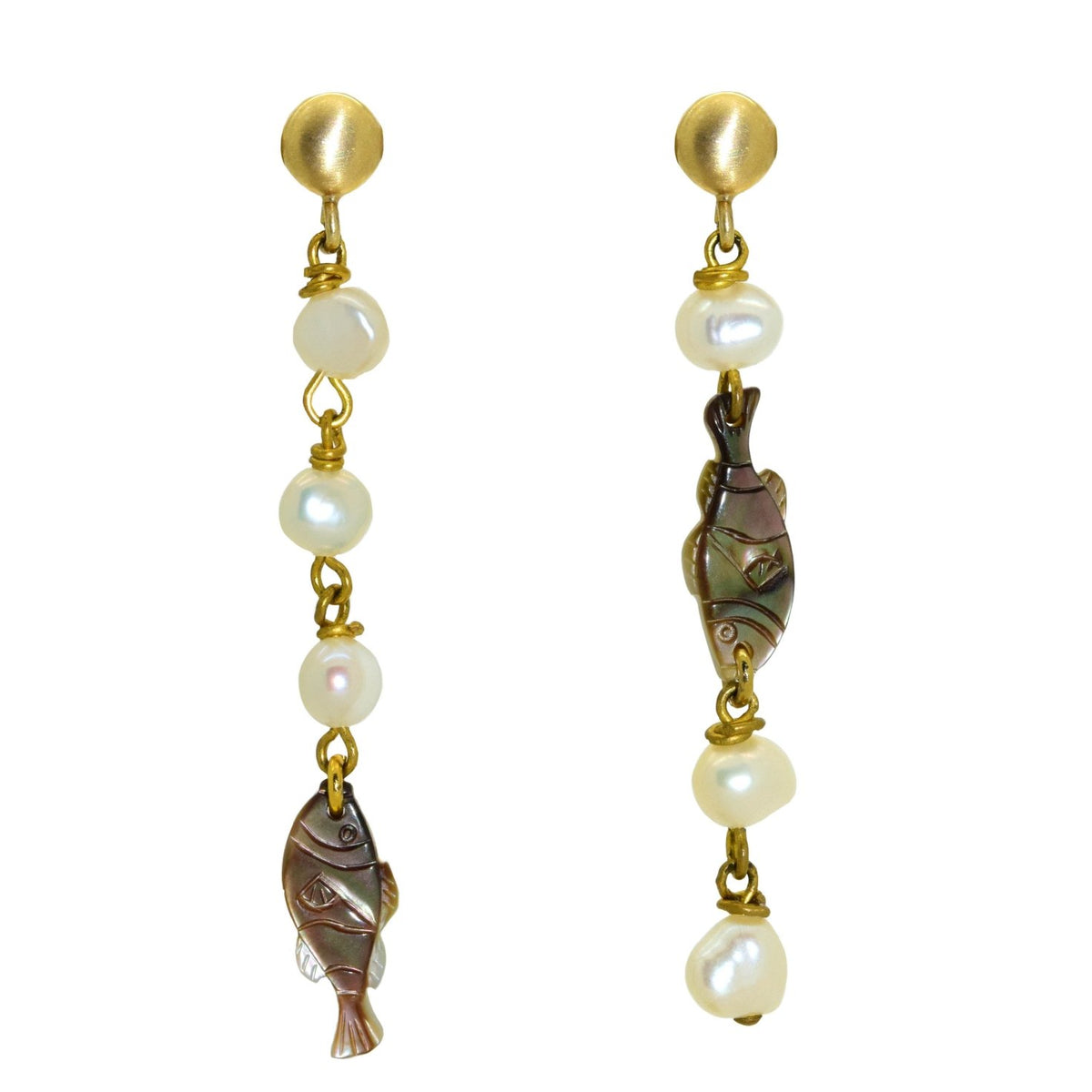 Miccy's Pearls and Caviar Shell earrings