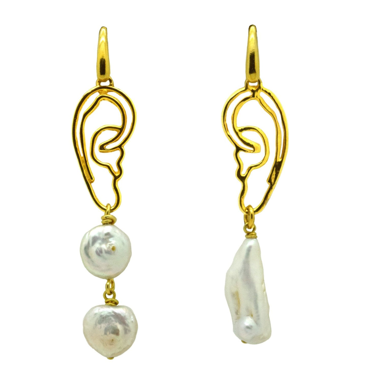 Miccy's Pearly Ears Gold Line earrings