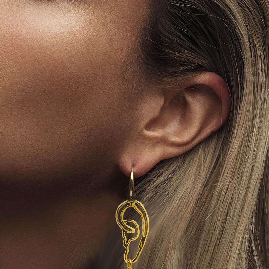 Miccy's Pearly Ears Gold Line earrings