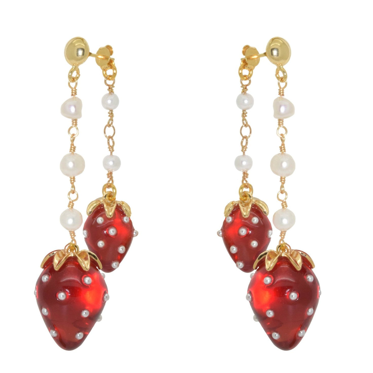 Miccy's Red Fragola Resin earrings
