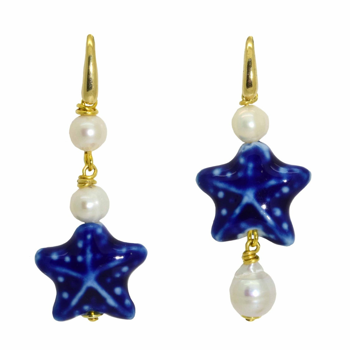 Miccy's Royal Blue starfishes Gemstone earrings
