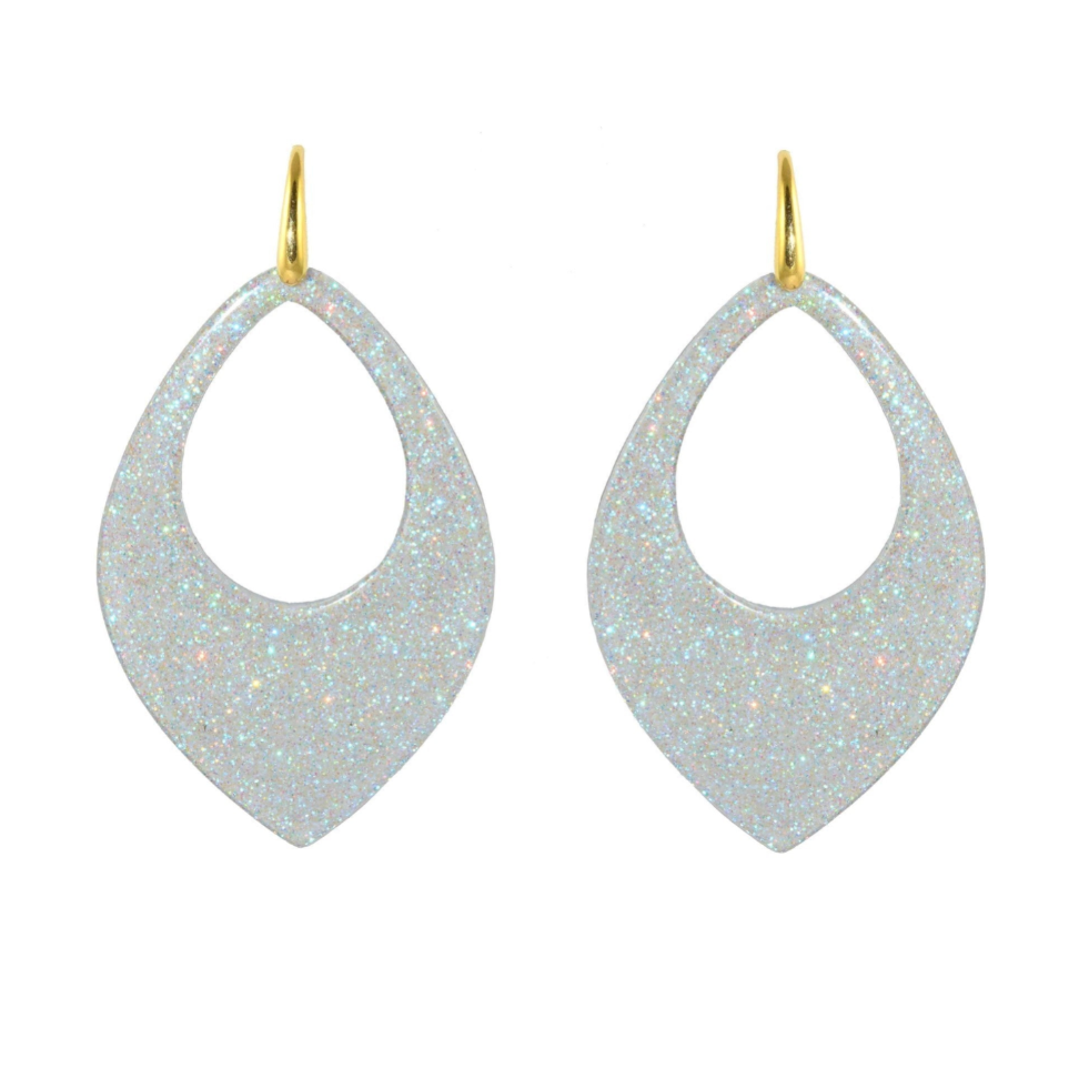 Miccy's Silver Moondust Drops Resin Ornaments earrings