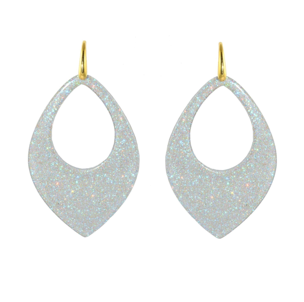 Miccy's Silver Moondust Drops Resin Ornaments earrings