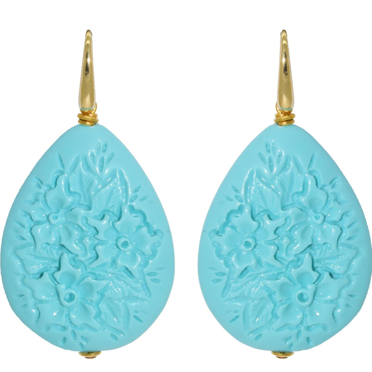 Miccy's Turquoise Carved Drops Resin earrings - Miccy's Jewelz Europe