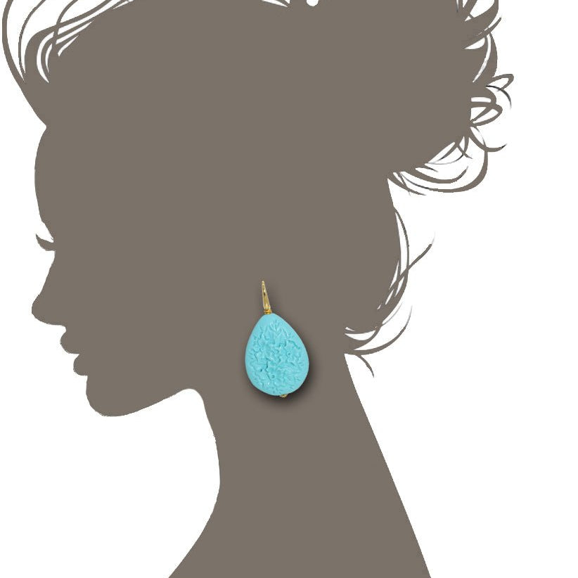 Miccy's Turquoise Carved Drops Resin earrings - Miccy's Jewelz Europe
