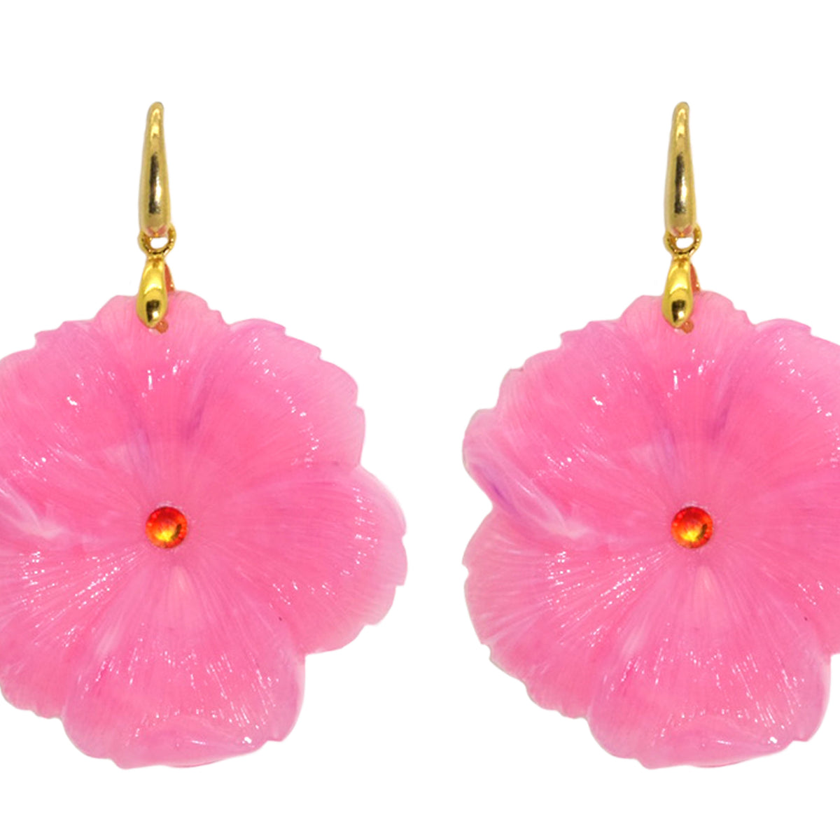 Miccy's Hibiscus Pink Resin earrings