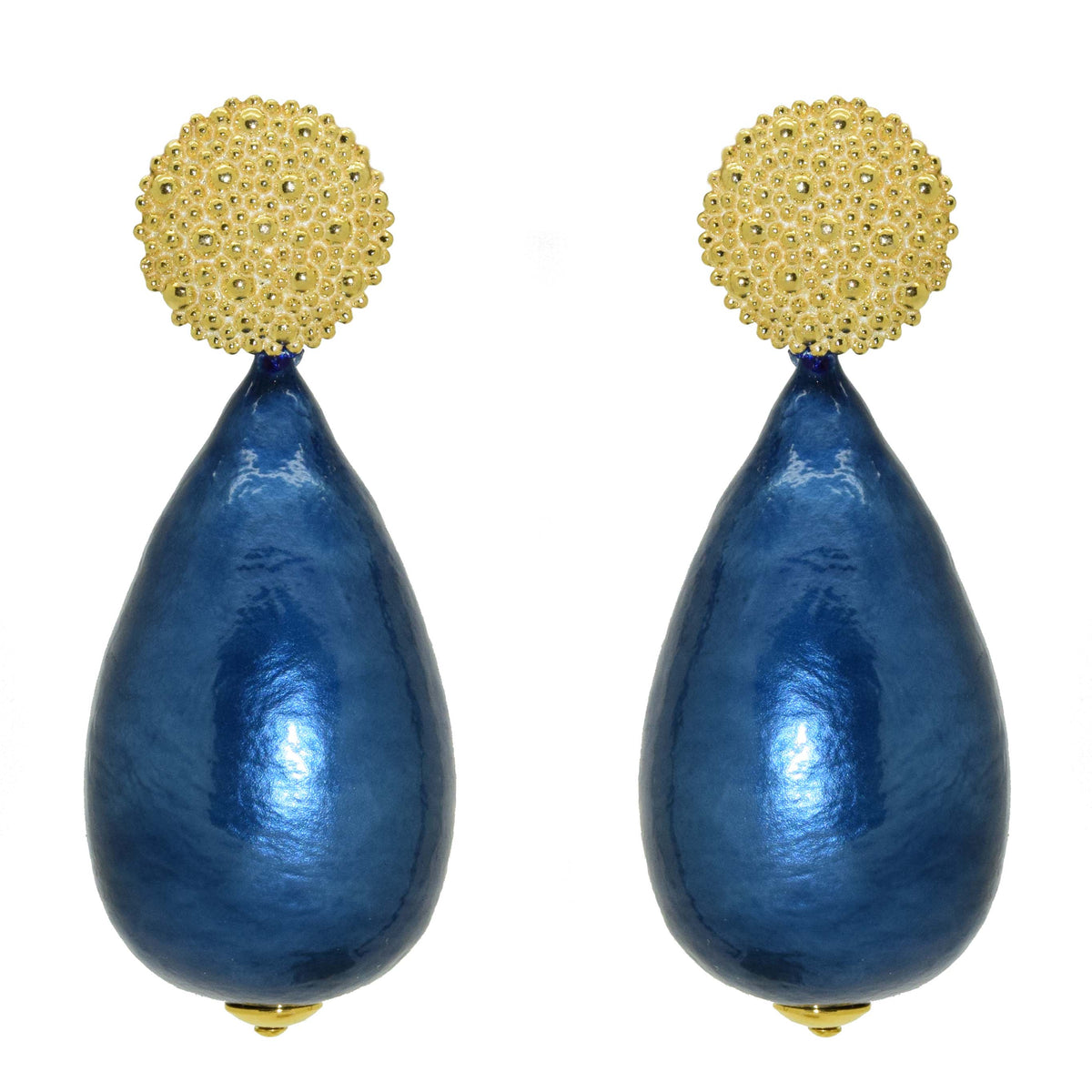 Miccy's | Midnight Blue Cotton Pearls | Resin Earrings