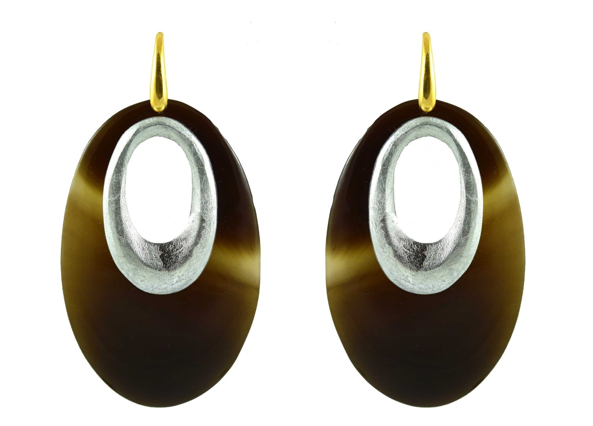 Miccy's | Horn Ovals Silver | Horn Earrings