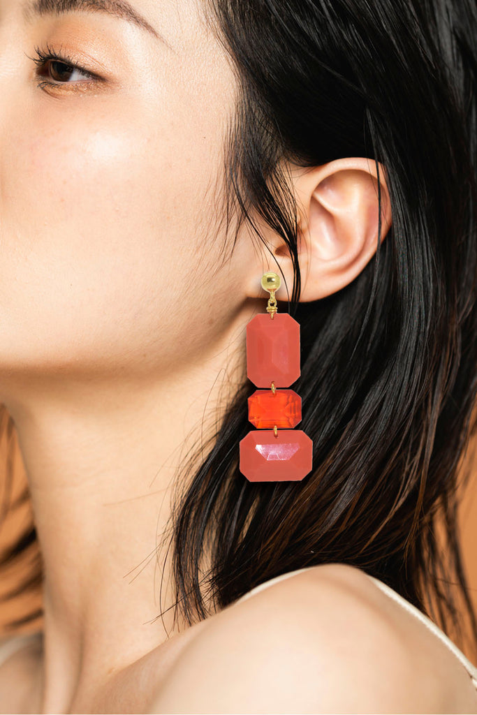 Gemma Coral | Resin Earrings