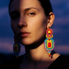 Model wearing Miccy's Letamodelweartheearrings