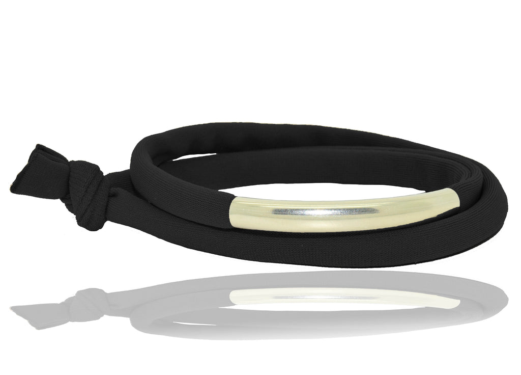 Bracelet Tube Argent 925 Noir