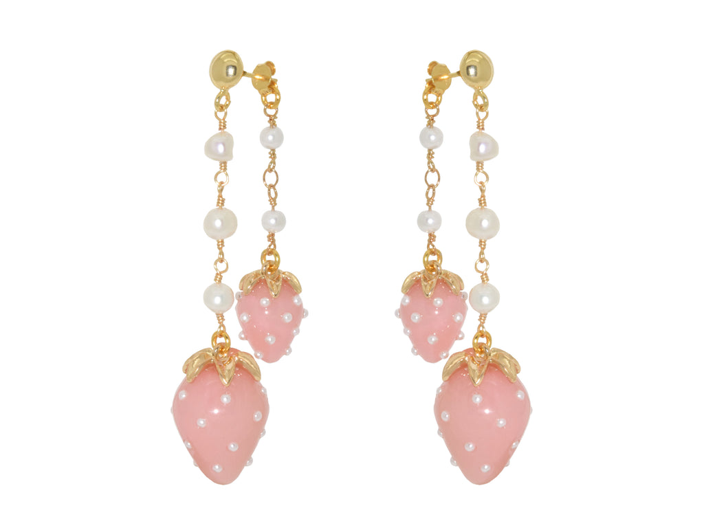 Pink Fragola | Resin Earrings