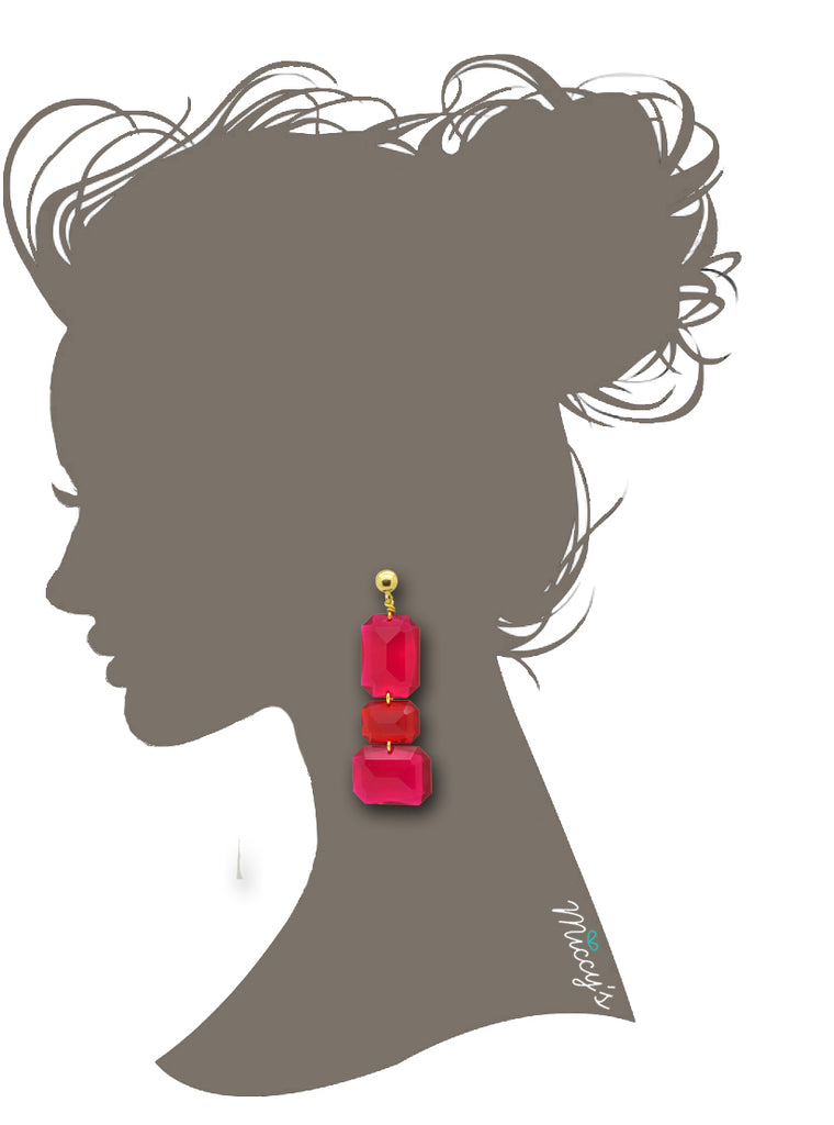 Gemma Hot Pink | Resin Earrings