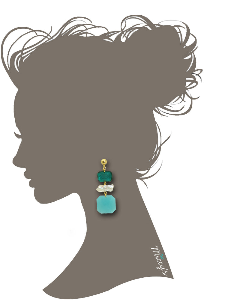 Tiffany Turquoise and Green | Resin Earrings