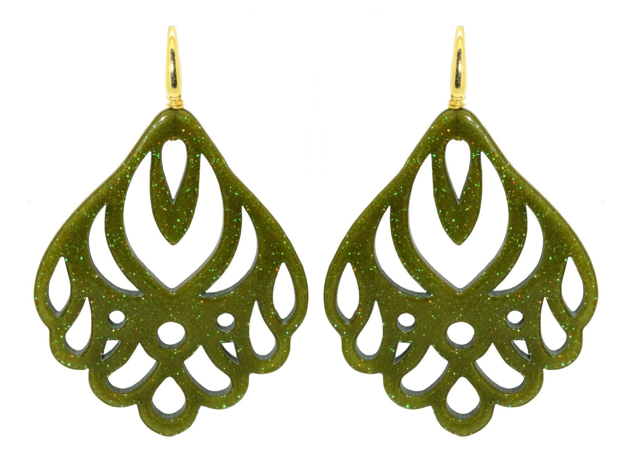 Miccy's | Basila Olive Green | Resin Earrings