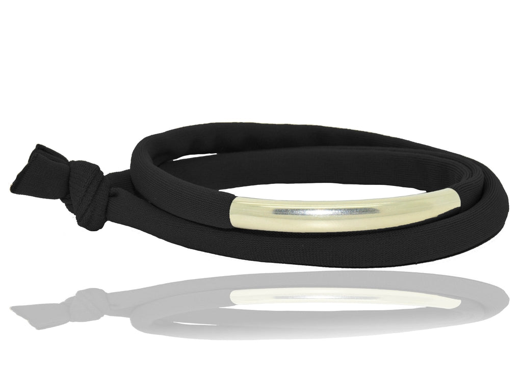 Black 925 Silver Tube Bracelet - Miccy's Jewelz Europe