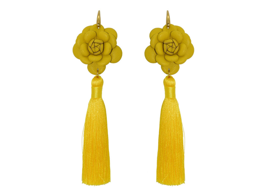 Camillia Yellow With Tassel | Skins Earrings - Miccy's Jewelz Europe