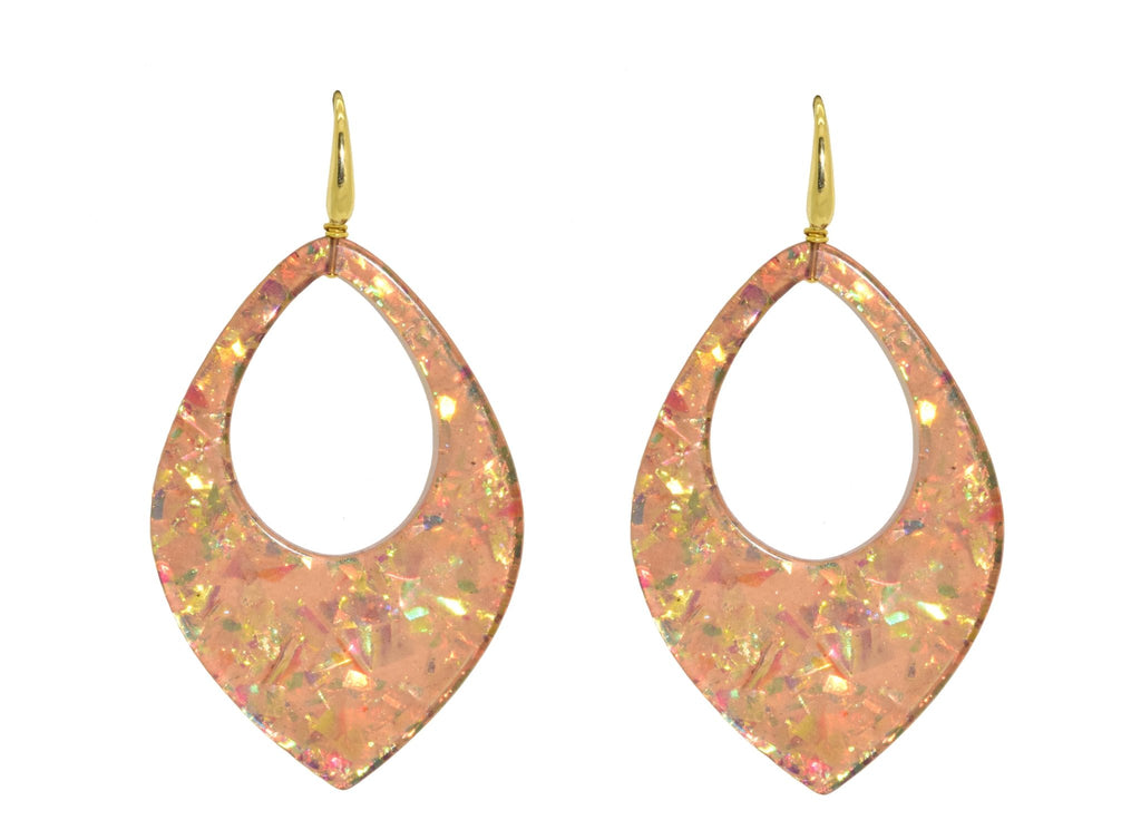 Champagne sequin drops | Resin Earrings - Miccy's Jewelz Europe