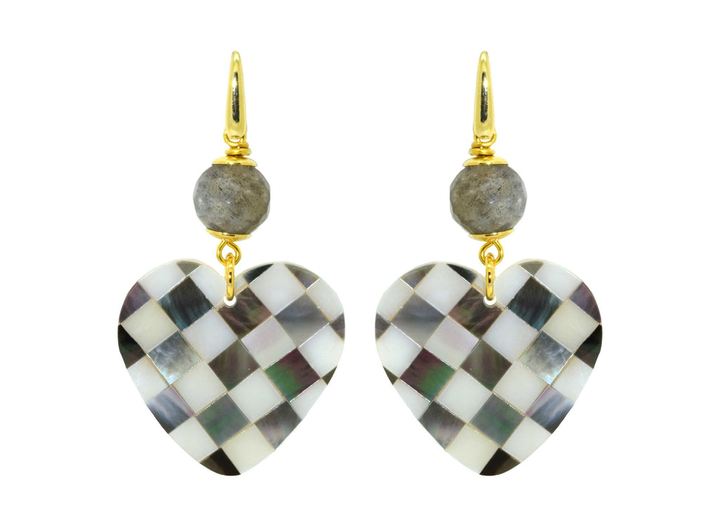 Miccy's | Check Mate Hearts | Shell Earrings