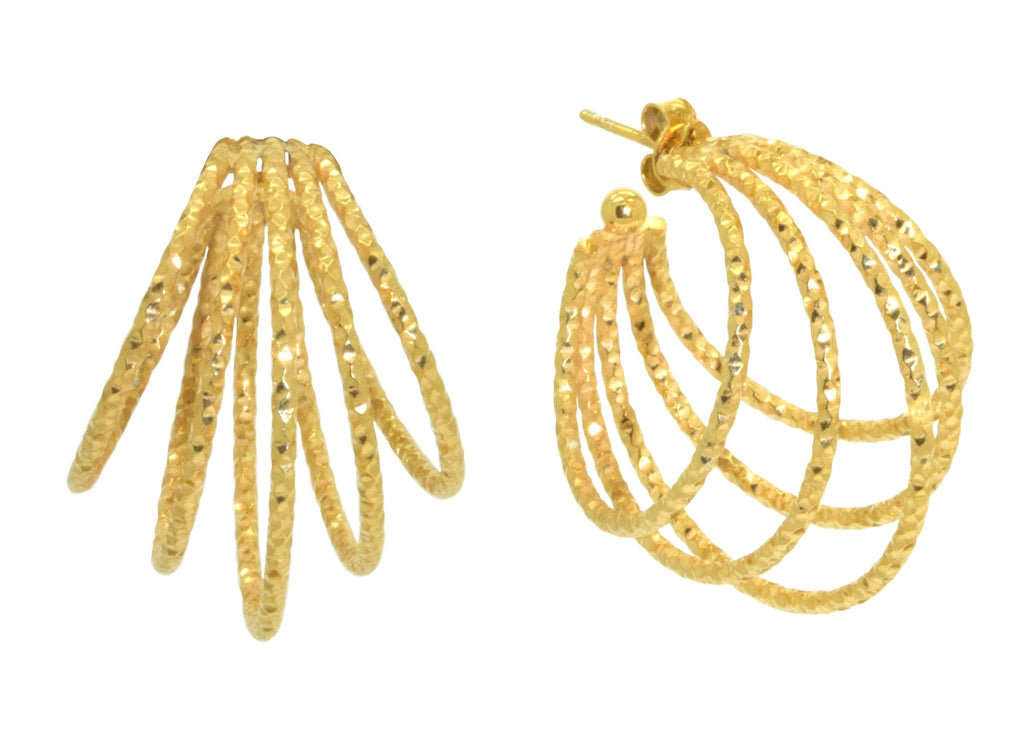 Miccy's | Cinco Golden Hoops | Gold Line Earrings