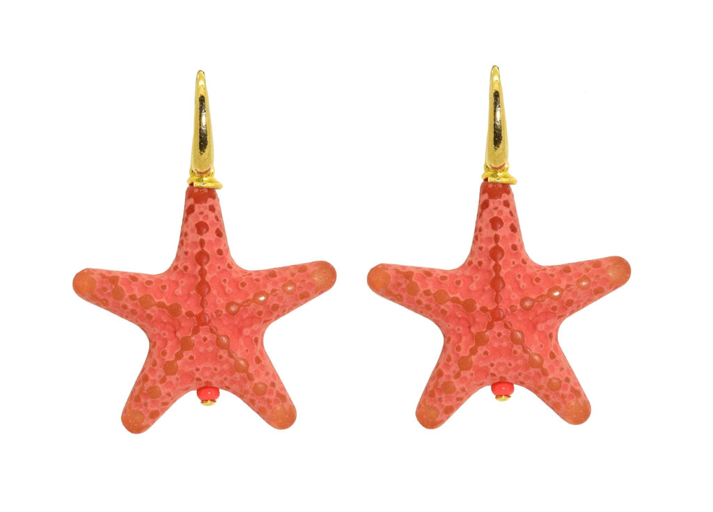 Miccy's | Coral Red Starfishes - Petite | Resin Earrings