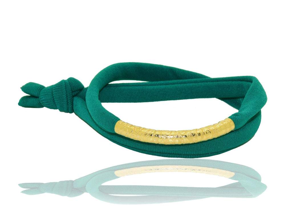 Miccy's | Emerald Green 14K Golden Tube Bracelet