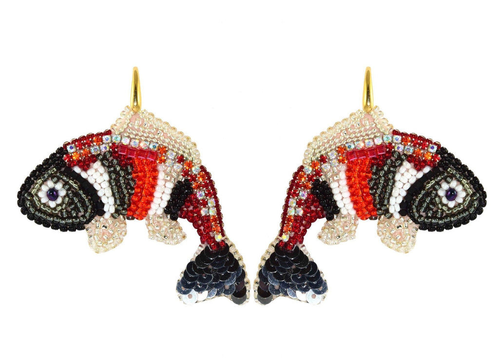 Miccy's | Fishes Black & Red | PatchArt Earrings