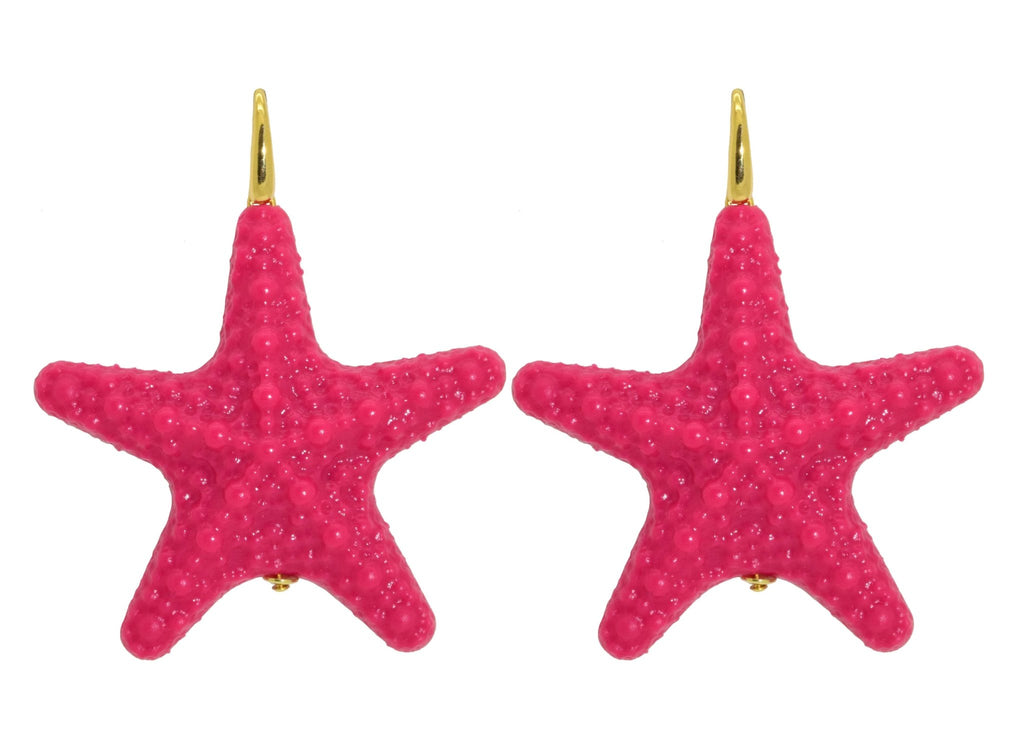 Miccy's | Fuchsia Large Starfishes | Resin Earrings
