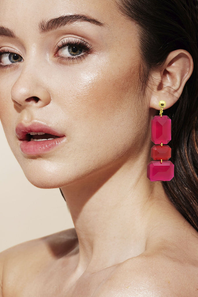 Miccy's | Gemma Hot Pink | Resin Earrings