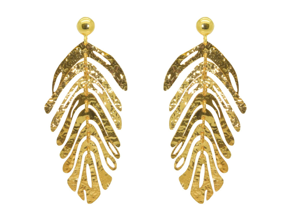 Miccy's | Golden Leaves | Gold Line Earrings