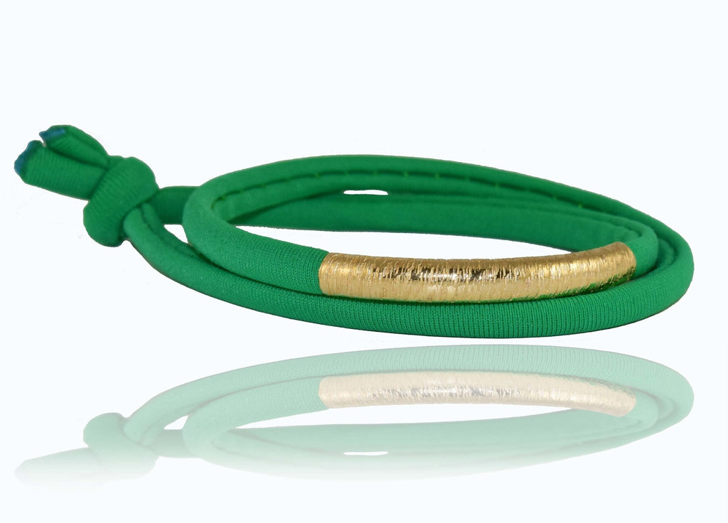 Miccy's | Jade Green 14K Golden Tube Bracelet