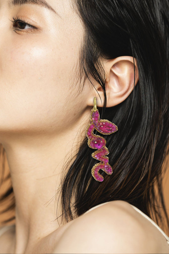 L'Amour Pink | PatchArt Earrings - Miccy's Jewelz Europe