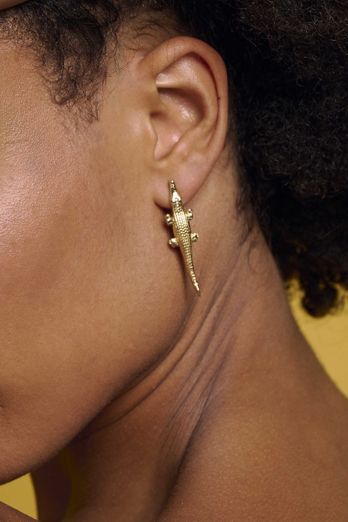 Miccy's | Madame Crocodilla | Gold Line Earrings
